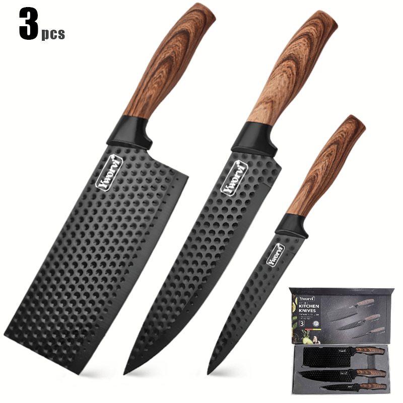 3/7-piece Kitchen Knife Including A Sharpener, Heavy-duty Poultry Shears, Stainless Steel, Lightweight Design, Dishwasher Safe, Non-slip Handle, Professional Kitchen Utensils, Essential for Cooking, Ergonomic Handle Desi