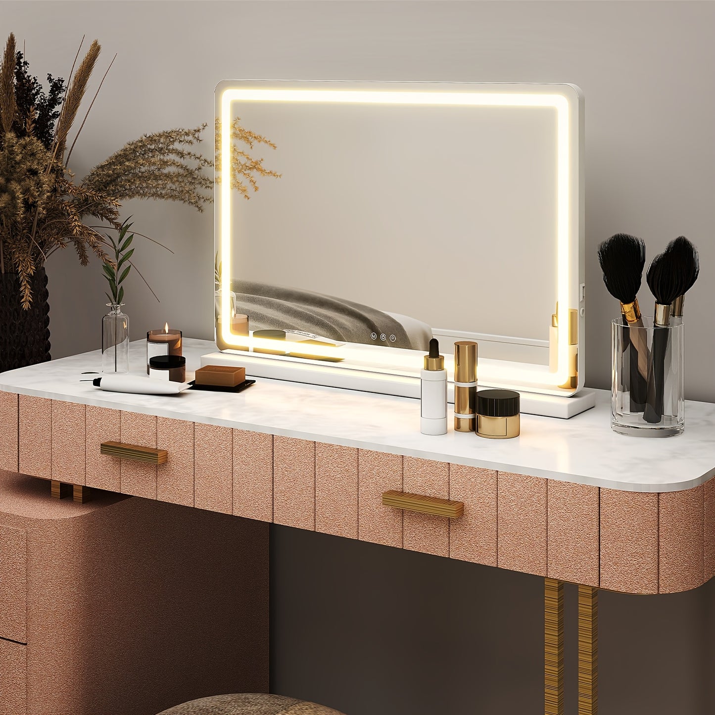 LED Vanity Mirror with Lights – Dimmable 3 Color Modes, Memory Function, USB Port & Aluminum Frame for Bathroom, Bedroom & Desk Makeup Mirror, 13x17 / 22x19 / 32x22 in