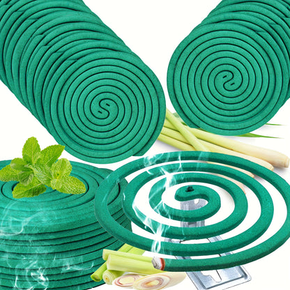 Large Natural Spiral Incense Coils, Long-Lasting Herbal Burn for Outdoor Patio, Camping, Garden, Meditation And Summer Evenings, Fresh Lemongrass Scent