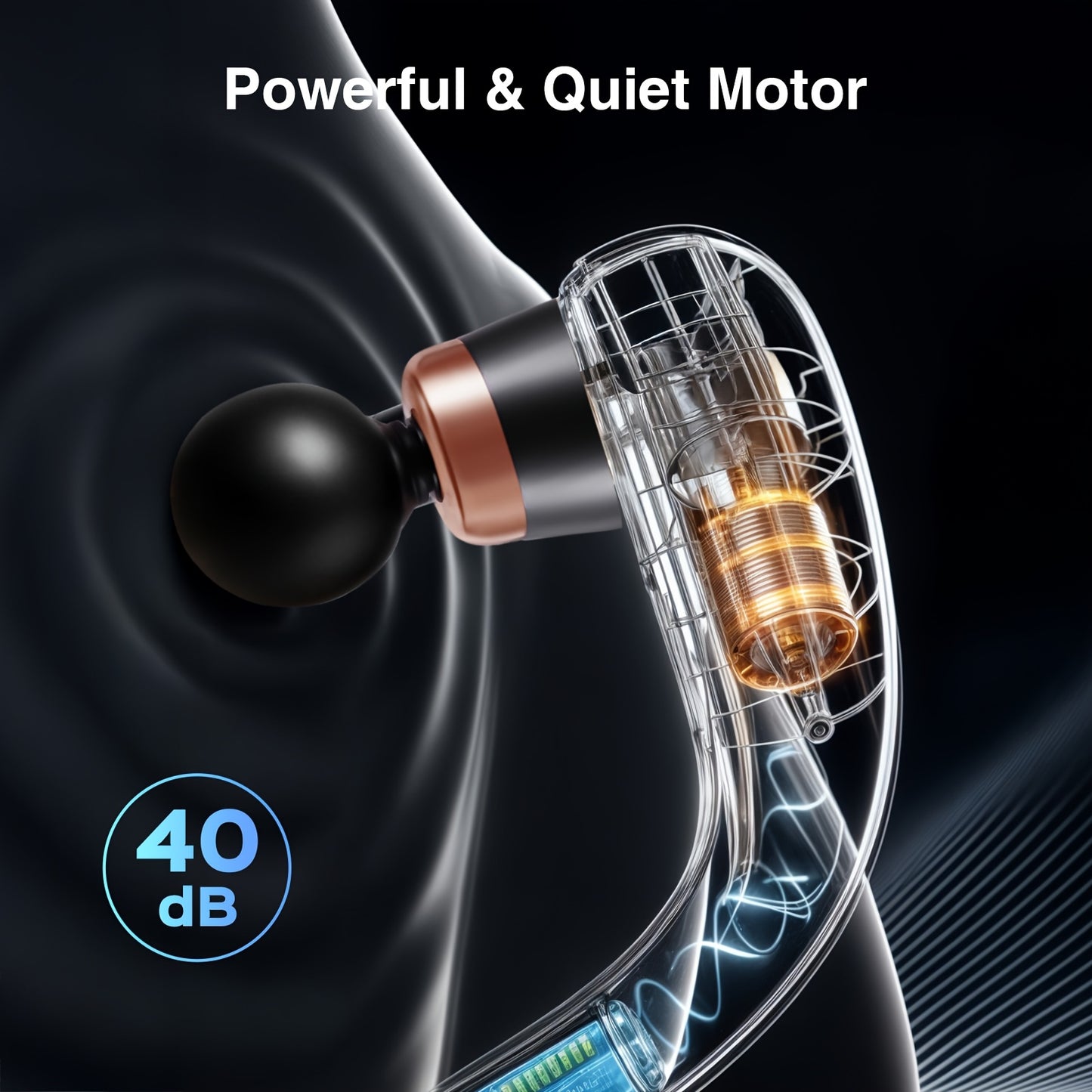 Massage Gun, Back Massager for Deep Tissue, 6 Intensity & 3 Modes, 4 Professional Heads, 40dB Quiet Motor, Neck Massager for Athletes Muscle & Daily Relaxation, Valentine's Day And Father's Day Gifts