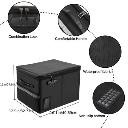 Fireproof File Cabinet with Lock, Fireproof Document Organizer Collapsible File Box Filing Cabinet with Handle for Letter Legal Folder Certifications