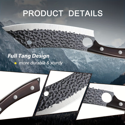 Butcher Knife 8 Inch Ultra Sharp Carving Knife For Meat Vegetable Cutting With Finger Hole Hand Forged Chopping Knife Cooking Knife Cleaver, Gift For Family And Friend