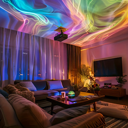 Aurora Borealis Star Projector with Remote – 7 Lighting Effects Galaxy LED Night Light for Bedroom, Camping, Wedding, Party, Halloween & Christmas Decoration