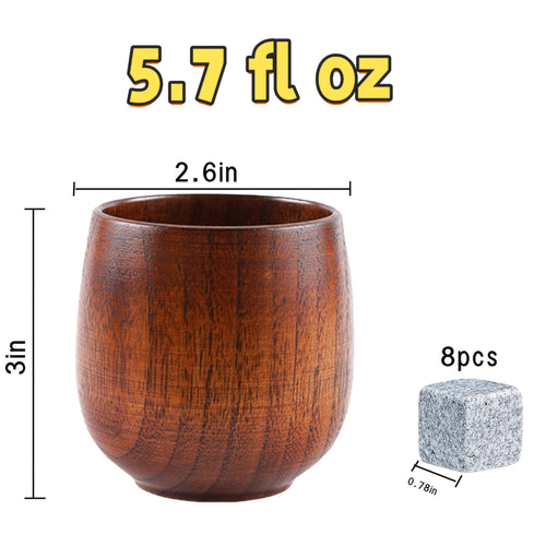Charred Wooden Bourbon Drinking Glass, Father' Day Gift Whiskey Tumbler, Whiskey Glasses, Bourbon Gifts for Men - Wooden Old Fashioned Glass | Great Whiskey Gifts for Men