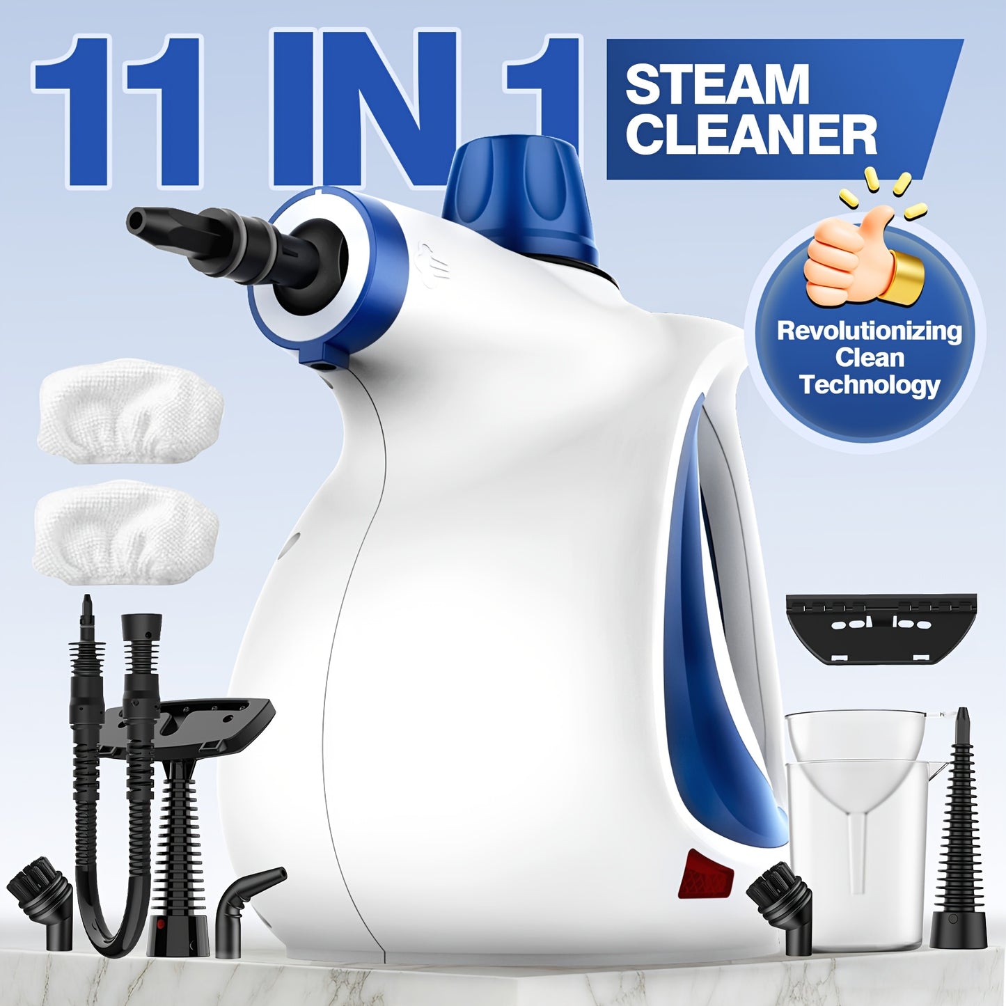 Multi-Surface Natural Steam Cleaner with 10 Accessories: Portable Power for Home