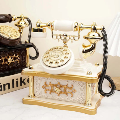 Retro Mobile Music Box, Mobile Music Box, Creative Decoration, Rotating Digital Wheel Phone, Playing Classic Music, Clock Mechanism, Non Electric, Suitable For Living Rooms, Offices, Bars, Cafes, Mother'S Day And Father'S Day Gifts