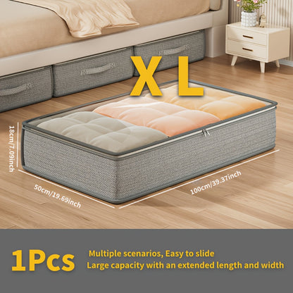 1/2/3/5pcs Under Bed Storage Box With Handles, Foldable Underbed Organizer, Large Capacity Container For Clothes & Seasonal Blankets, Space-Saving Flat Drawer For Bedroom Storage, Shelf Baskets