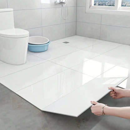 20/40/60-Pack Self-Adhesive Marble Wall Panels Set -Oversized White &Grey/Black Marble Sheets, Peel & Stick Removable Vinyl Planks, Bathroom, Kitchen, Living Room-Glossy Finish, Easy Install/Remove, Reusablelmitation Stone, DIY Home Decor