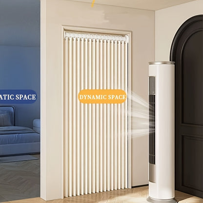 2D Door Curtain, Rodless Elegant Bohemian Style Folding Door Curtain with Stripes - Polyester, High-Weight Thickened Natural Drape, Magnetic Partition for Living Room, Bedroom, Kitchen - Easy Hand Wash, No Power Needed, Multifunctional Home Decor