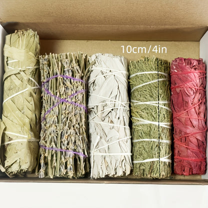 5 Different Cleaning Sets, Including White Sage, Cedarwood, Dragon's Blood Sage, Eucalyptus Leaves And Lavender Incense Sticks, Gift Sets, Home Decoration, Party Decoration for Cleaning The House And Meditation, to Meet Different Needs