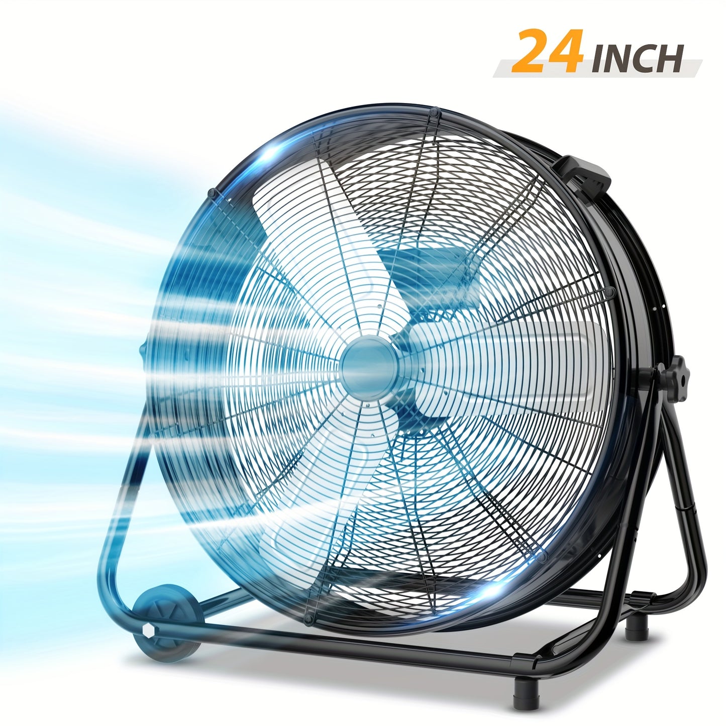 Industrial Drum Fan High Velocity Floor Fan 24/30 Inch 3-Speed Heavy Duty Metal Air Circulator 360° Tilt with Casters ETL Listed for Warehouse Garage Patio Commercial Use