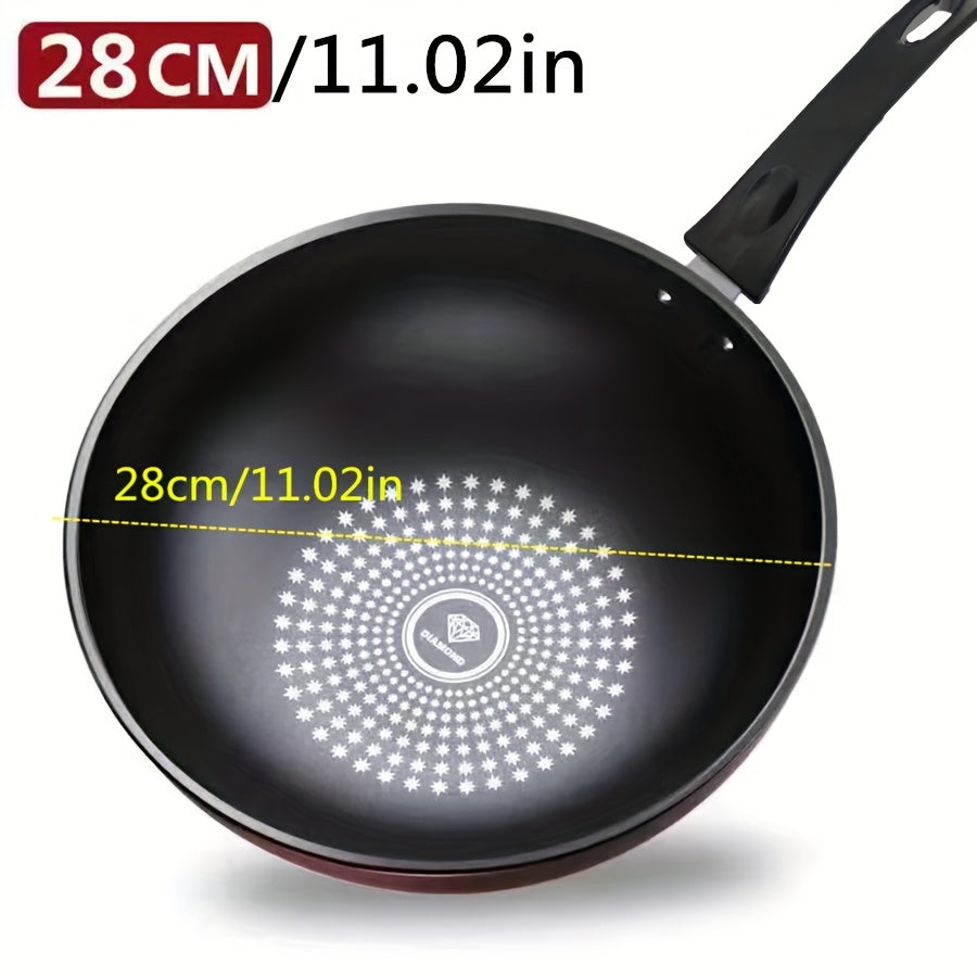 German Diamond Non-Stick Stir-Fry Pan Household Rice Stone Non-Stick Pan Bottom Smokeless Stir-Fry Pan Induction Cooker Gas Stove Pot Multi-Purpose Stir-Fry Pan Non-Stick Pan Household Stir-Fry Pan Flat Bottom Pot Induction Cooker Gas Stove Universa