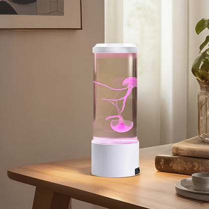 Jellyfish Lamp Deep Sea Atmosphere Night Light - Lifelike Color Changing LED Jellyfish Lava Lamp for Bedroom, Home Decor, Headboard, Easy Install, Soft Glow Nightlight Gift
