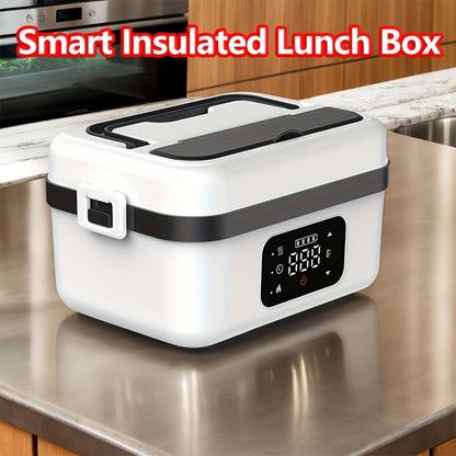Portable Lunch Box, 33.81oz Stainless Steel Container, Leak-proof Design, Suitable for Work/ School Use, Can Heat Food Without Adding Water, Battery Powered, A Must for Back to School Lunch Bag