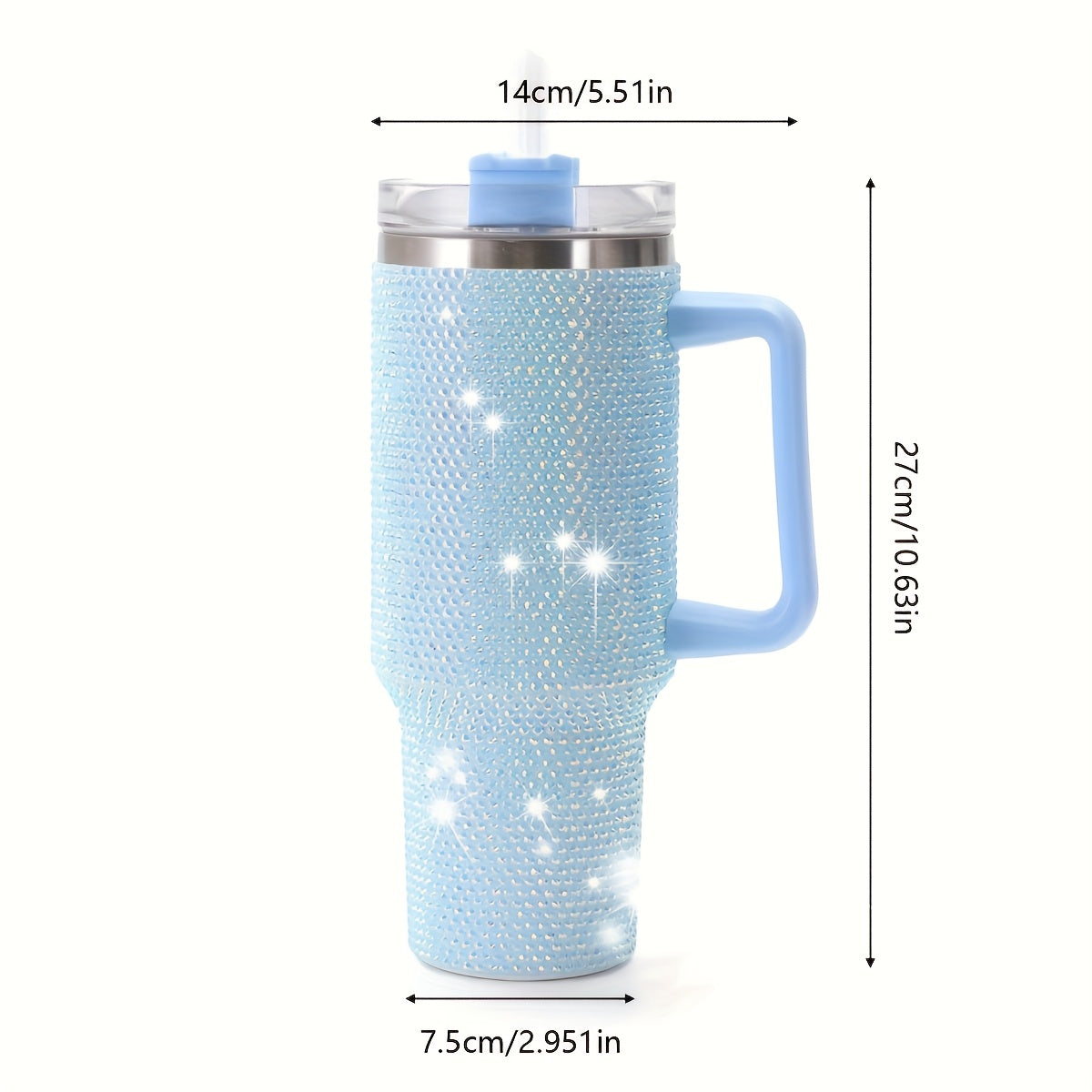 40oz Rhinestone Stainless Steel Insulated Tumbler - Premium Travel Mug for Hot And Cold Drinks - Durable, Reusable, Hand Wash Only, No Electricity Needed, Multipurpose, And Sparkling Diamond Flag Series Design, Birthday Christmas Gifts