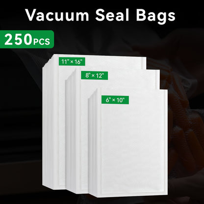 250pcss of 250pcs Vacuum Sealer Bags for Food Storage, Free from BPA, Suitable for Preserving Food, Meal Preparation, And Compatible with Vacuum Sealing Machines
