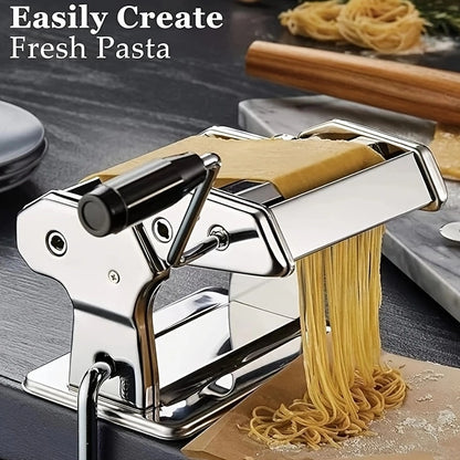 Pasta Machine, 8 Adjustable Thickness Settings, 2-in-1 Pasta Machine, With Rollers And Cutter, Can Press Dough And Make Noodles, Perfect For Pasta, For Lasagna Or Dumpling Wrappers, Kitchen Tool, Perfect For Pasta Lovers