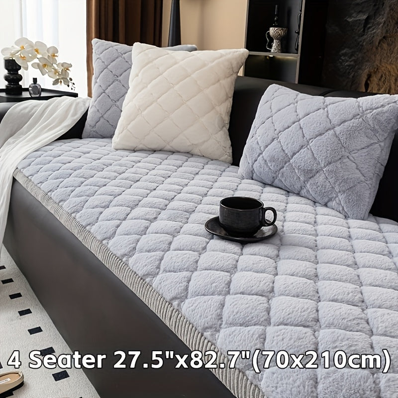 One Thickened Faux Rabbit Sofa Cover Or One Cushion Cover. Pet-Friendly, Machine Washable, Non-Slip, And Warm. Suitable for Bedrooms, Offices, Living Rooms, And Other Home Décor. Can Also Be Used As a Sofa Cushion