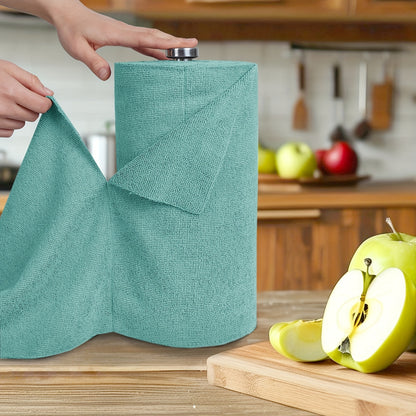 Reusable Microfiber Cleaning Cloths, Paper Towel Washable Tear Away Cleaning Towels Roll, 12x12 Absorbent Rags, Drying Dishcloths for Kitchen, House, and Car