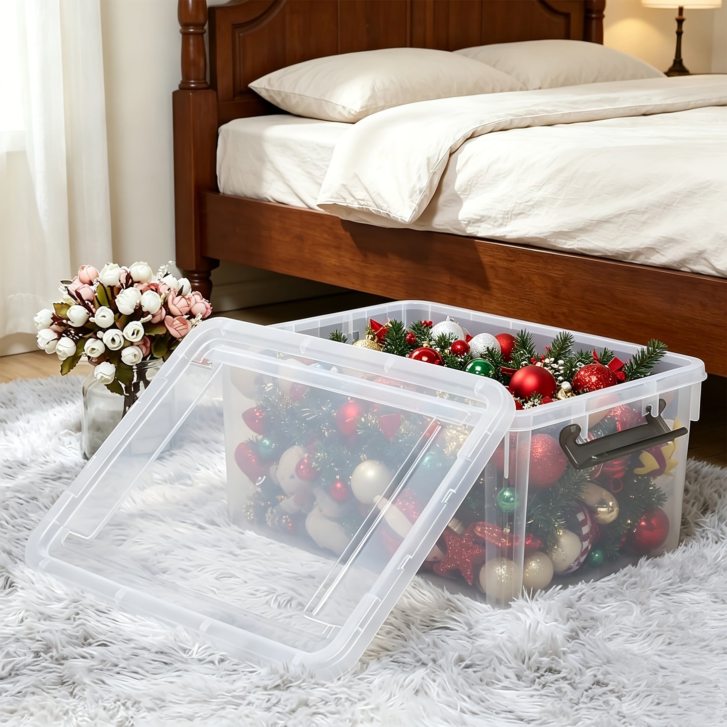 Citylife 17 Quart Plastic Storage Bins with Latching Lids - 4 Packs Stackable Storage Containers - Clear Plastic - For Garage, Closet, Kitchen Organization - Ideal for Home Storage & Decluttering