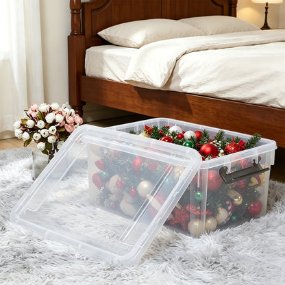 Citylife 17 Quart Plastic Storage Bins with Latching Lids - 4 Packs Stackable Storage Containers - Clear Plastic - For Garage, Closet, Kitchen Organization - Ideal for Home Storage & Decluttering