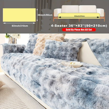 Faux Sofa Cover, Modern Gradual Change Lamb, Thick Fluff, Pet Friendly, Polyester Fiber, Machine Washable, No Printing, Dye Printing, 450-500g Fabric, Suitable for Single, Double, Triple and Combination Sofas