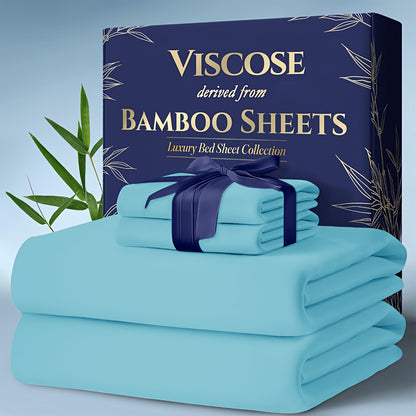 Cooling Bed Sheet Sets- Luxurious & Ultra-Soft for Kids Cooling Sheets for Hot Sleepers - Comfortable & Cool, Bamboo Blend Sheets Twin/Full/Queen/King Size/Deep Pockets