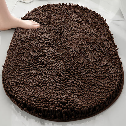 1pc, Chenier Bathroom Non-slip Mat - Super Absorbent Soft Carpet Non-slip Design Suitable For Bathroom Kitchen Indoor And Outdoor, Anti-slip Dog Mat/pet Mat, Comfortable And Durable Easy To Clean Oval Floor Mat