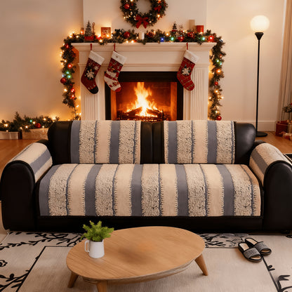 Soft Couch Cover Washable, Non Slip Durable Plush Sectional Sofa Covers for 2/3/4 Cushion Couch Sofa L Sharped Modern Sofa Slipcover, Furniture Protector for Pets, Cats, Dogs, Hickened Sofa Cover, Warm Sitting Pad for Any Seasons, Black, Grey, Brown