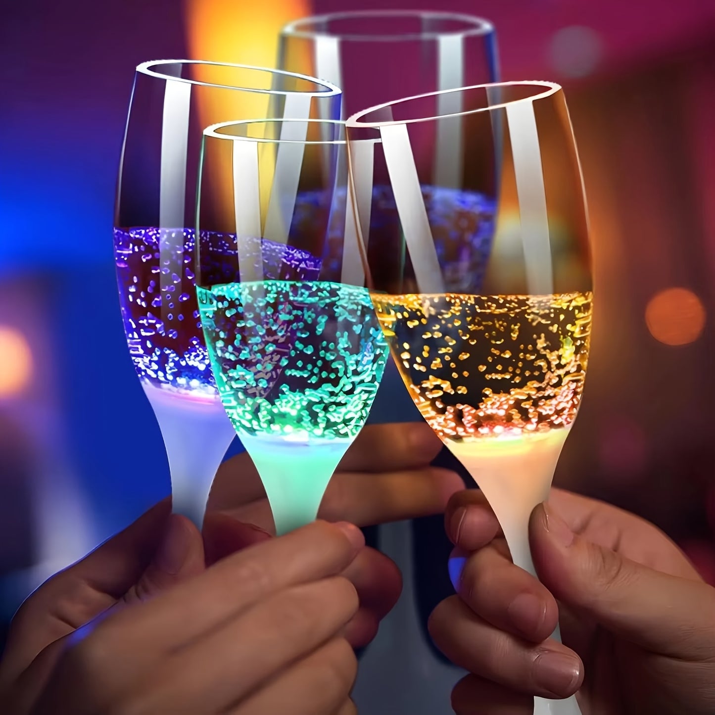 Set of 6 LED Glasses, Including Champagne Flutes, Cocktail Cups, And Sparkling Drinkware for Parties, Bars, Nightclubs, And Festive Occasions Like Christmas Weddings