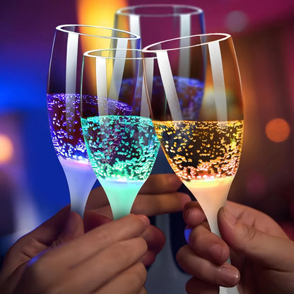 Set of 6 LED Glasses, Including Champagne Flutes, Cocktail Cups, And Sparkling Drinkware for Parties, Bars, Nightclubs, And Festive Occasions Like Christmas Weddings
