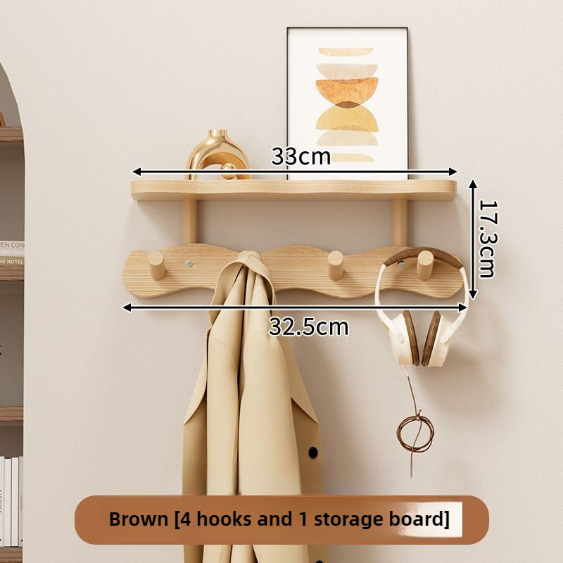 Multi-functional 4-8 Hook Coat Rack, Durable Wooden Wall-Mounted Coat Rack, an Essential Decorative Wall Hook, Both Beautiful and Practical