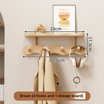 Multi-functional 4-8 Hook Coat Rack, Durable Wooden Wall-Mounted Coat Rack, an Essential Decorative Wall Hook, Both Beautiful and Practical