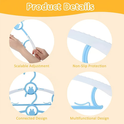 Baby Clothes Hangers, 11-14 Inch Adjustable Clothes Hangers 100/60/20pcs, Non-Slip Kids Hangers, Space Saving Stackable Toddler Hangers, Infant Closet Hangers