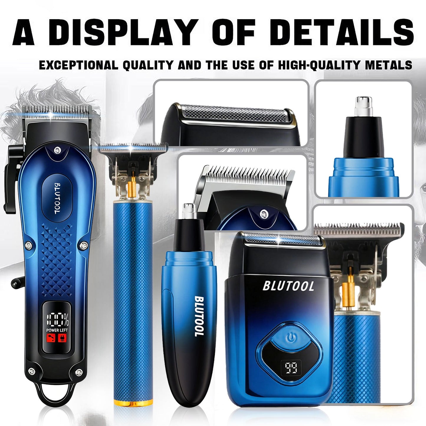 2pcs/4pcs Men'S Electric Hairdresser Set-Electric Hair Clipper, Electric Shaver, Electric Nose Hair Trimmer, Fine Trimmer. Haircut, Shave, Sculpt. Household Car Travel Carry Use Perfect Gift For Dad, Husband, Boyfriend (Father'S Day/Easter)