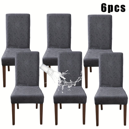 Stretch Dining Chair Covers Set of 4/6 - Plant Print Slipcovers for Dining Room Kitchen Chairs, Elastic Parsons Chair Protector, Home Decor
