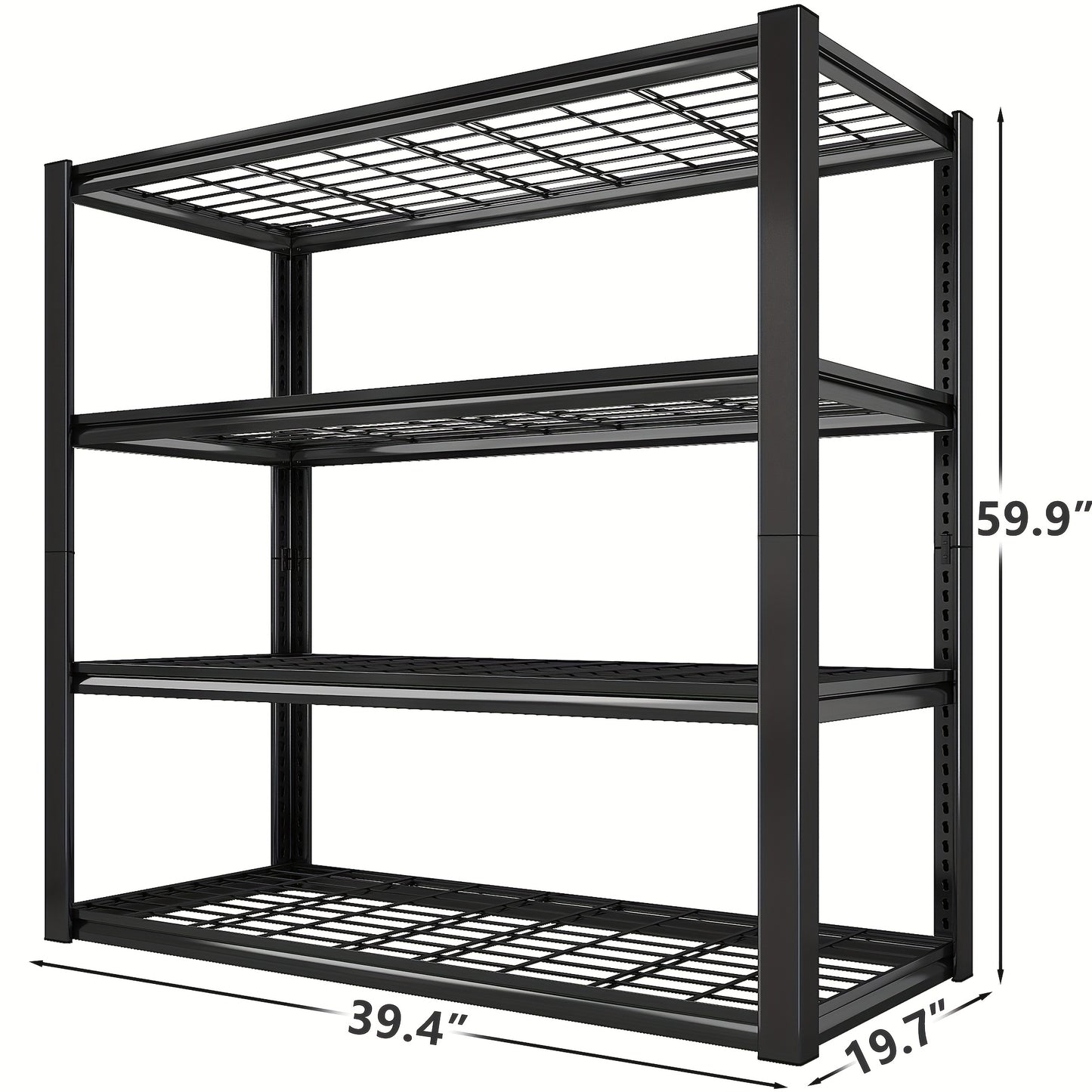 3000LBS Heavy-Duty Adjustable 5-Tier Metal Shelving Unit Suitable for Garage, Workshop, & Commercial Use - Carbon Storage Rack with Adjustable Shelves, System, Assembly, Wide Span (Black) for Utility Shelves, Utility Shelves