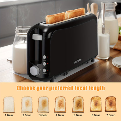 Slim Toaster 2-Slice Long Slot – 1.45" Wide Slot, 6 Shade Settings, Cancel/Reheat/Defrost, 750W, Removable Crumb Tray | 6 Colors