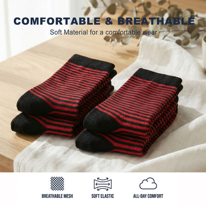 4-Pack Diabetic Socks for Men & Women - Extra Thick Thermal Winter Bamboo Socks with Non-Binding Tops, Circulation Boost & Moisture-Wicking Comfort for Swelling Relief & All-Day Foot Care
