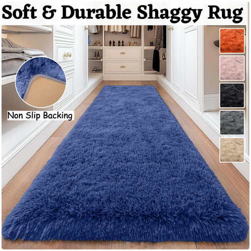 Large Shaggy Rug, 4x6ft Plush Faux Fur Rug, Low Pile Extra Soft Area Rug, Long Hallway Runner, Indoor Floor Mat, Heavy Duty Long Lasting Machine Washable Rug, Non Slip Backing for Living Room Kitchen Modern Home Decor Carpet Mat