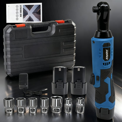 12V Cordless Electric Ratchet Wrench Set, 45Nm High Torque 3/8" Ratchet, Rechargeable High Torque Automotive Repair Angle Frame Installation Tool, Home Improvement Tool, Best Gift for the Family