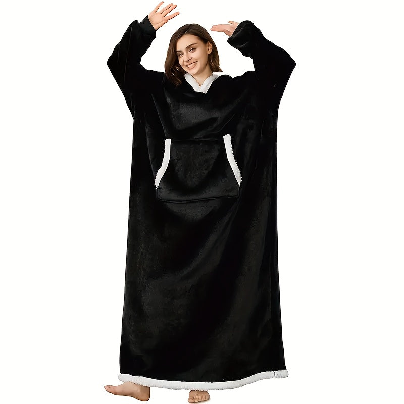 Cozy Hooded Blanket That Is Warm And Ultra-Soft, Featuring an Extra-Long Design. This Oversized Hoodie Is Machine Washable And Ideal for Watching TV in Winter. It Makes a Great Gift for Adults for Occasions Like Christmas, Valentine'S Day