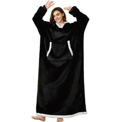 Cozy Hooded Blanket That Is Warm And Ultra-Soft, Featuring an Extra-Long Design. This Oversized Hoodie Is Machine Washable And Ideal for Watching TV in Winter. It Makes a Great Gift for Adults for Occasions Like Christmas, Valentine'S Day