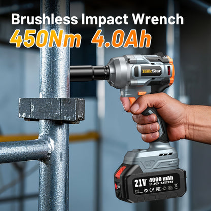 The Ratchet Wrench Is Available for Individual Purchase Electric Ratchet Wrench 3/8 Inch + 400 Nm Impact Wrench, Variable Speed Trigger, Batteries & Fast Charger, 1/4 Inch Adapter, Impact Wrench for Automotive And Domestic Use, Repair Goodies
