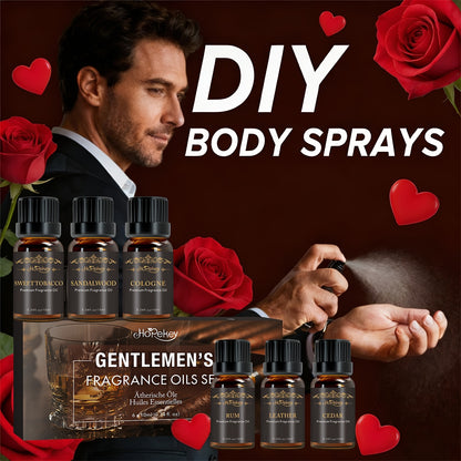 Hopekey Men'S Essential Oil Set Of 6, 0.34oz Each. Exude A Mature And Stable Charm Anytime. Can Be Used In Humidifiers, On Skin, As Massage Oil, Of Essential Oils, Built-in Oil For Diffusers, Valentine'S Day Gift.