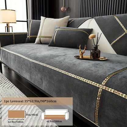 1pc of Elegant Sofa Cover, a Pet-Friendly Slipcover, Suitable for All Seasons, Made of Chenille, Designed to Protect Your Furniture in The Bedroom, Office, Or Living Room. (Pillowcases, Backrest, And Armrest Covers Are Sold Separately.)