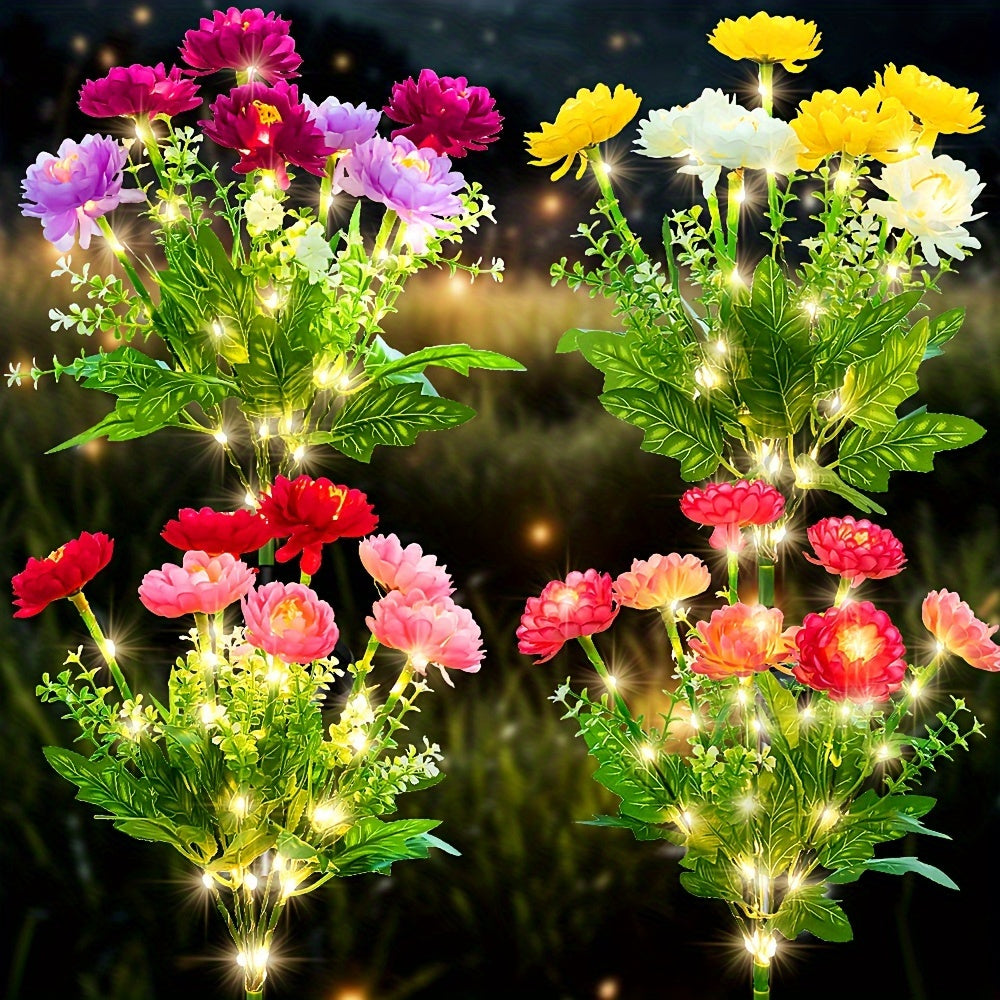 5pcs Solar Garden Lights | Simulated Snow Lotus That Emits Light, Outdoor Waterproof Flower Lights, Suitable For Decorating Lawns, Gardens, Paths, Courtyards | Warm And Romantic Holiday Gifts, Ideal For Father'S Day, 4Th Of July, Juneteenth