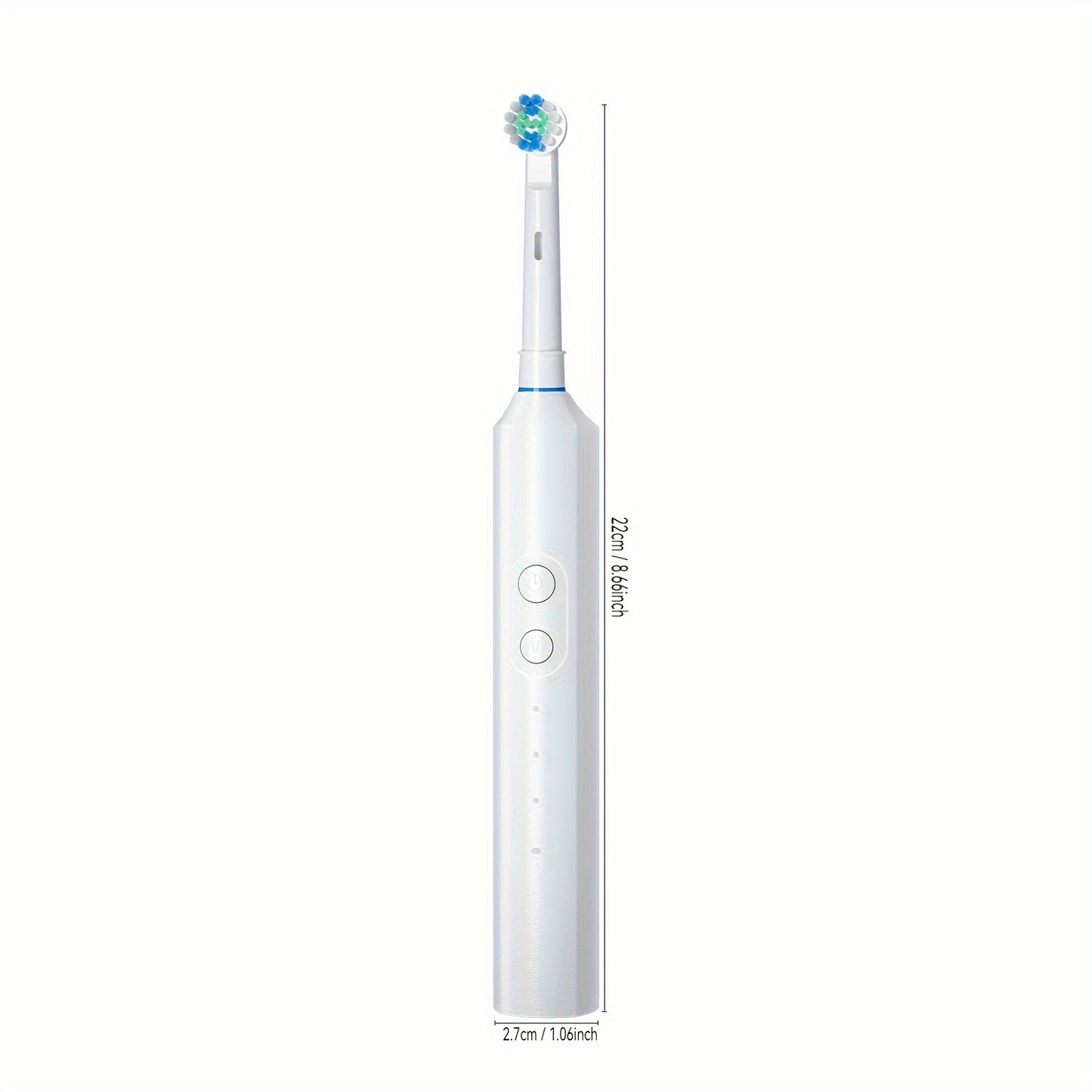 Orinatola Electric Toothbrush Set, 4 Brush Heads, Smart Timer, 3 Cleaning Modes, Round Head, USB Quick Charge,, Rechargeable Adult Electric Toothbrush, 36V Max Voltage, 600mAh Battery Capacity, IPX7Waterproof