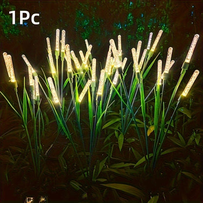 LED Solar Reed Garden Lights - Outdoor Insertable Pole Lights with Rechargeable Lithium Batteries, IP54 Waterproof, Semi-Flush Mount Design for Ponds, Terraces