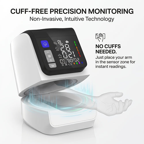 3-in-1 Blood Pressure Monitor for Home Use, Upper Arm Cuff (8.7-17 Inch), Large Display, 2-4 User Memory (Up to 199 Readings Each), Automatic Digital BP Machine - Basic/ Large Screen/ Cuff-Free